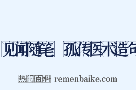 见闻随笔·孤传医术造句是什么意思的图片